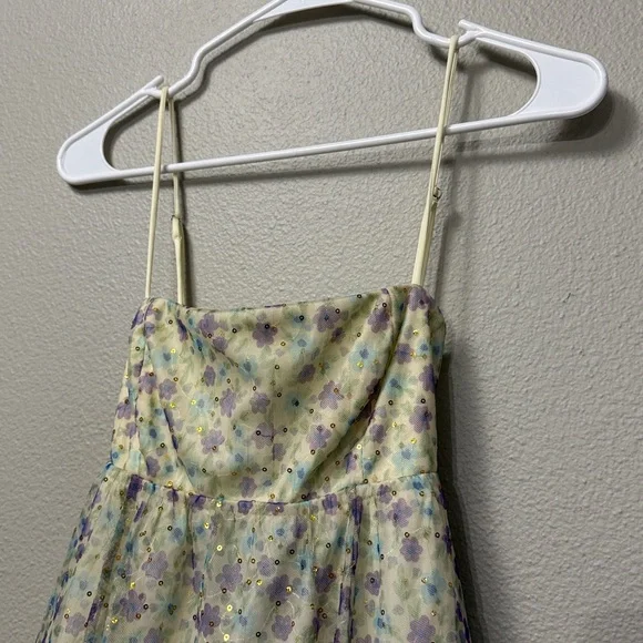 Lucy in the Sky Mesh Sequin Floral Babydoll Dress - Picture 5 of 13